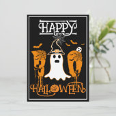 GELUKKIG HALLOWEEN BOE WIT GEEST ENGE PARTIJ KAART (Staand voorkant)