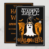 GELUKKIG HALLOWEEN BOE WIT GEEST ENGE PARTIJ KAART (Voorkant / Achterkant)