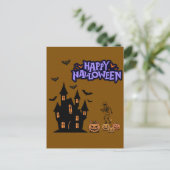 Gelukkig Halloween bruin Briefkaart (Staand voorkant)