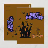 Gelukkig Halloween bruin Briefkaart (Voorkant / Achterkant)