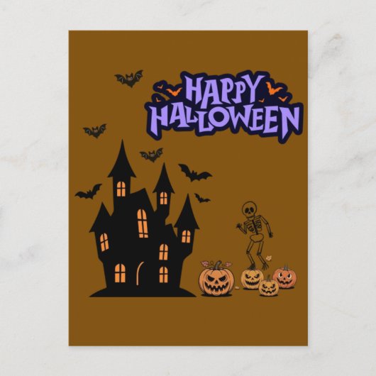 Gelukkig Halloween bruin Briefkaart (Voorkant)