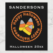 Gelukkig Halloween Candy Corn Halloween Wijnlabel Wijn Etiket (Enkel label)