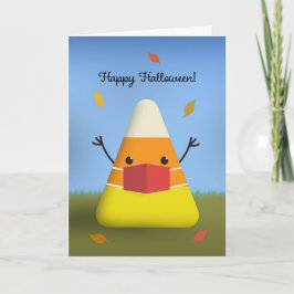 Gelukkig Halloween Candy Corn in pandemie-masker Feestdagen Kaart