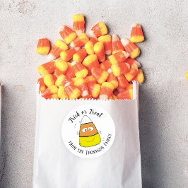 Gelukkig Halloween Candy Corn Schattig Whimsical Ronde Sticker