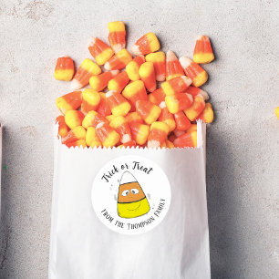 Gelukkig Halloween Candy Corn Schattig Whimsical Ronde Sticker