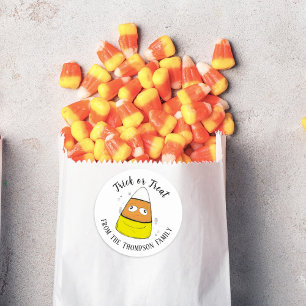 Gelukkig Halloween Candy Corn Schattig Whimsical Ronde Sticker