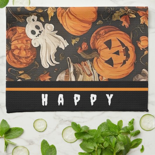 Gelukkig  Halloween Collectie Theedoek (Gevouwen)