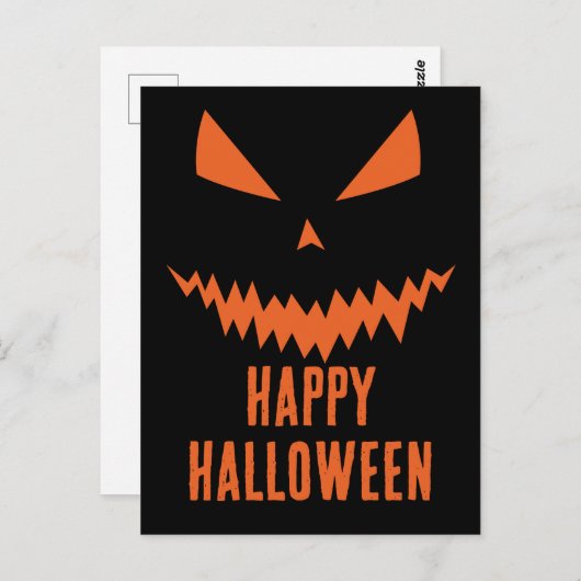Gelukkig Halloween Cool enge Jack O'Lantern pompoe Briefkaart (Voorkant / Achterkant)
