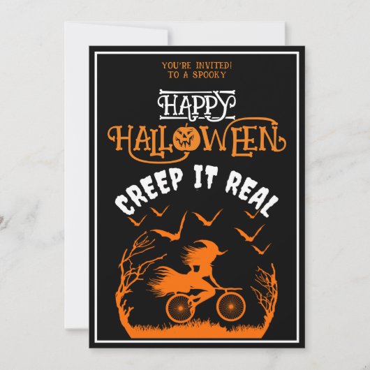Gelukkig Halloween Creep Het Echt Kostuum Feest Kaart (Voorkant)
