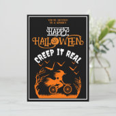 Gelukkig Halloween Creep Het Echt Kostuum Feest Kaart (Staand voorkant)