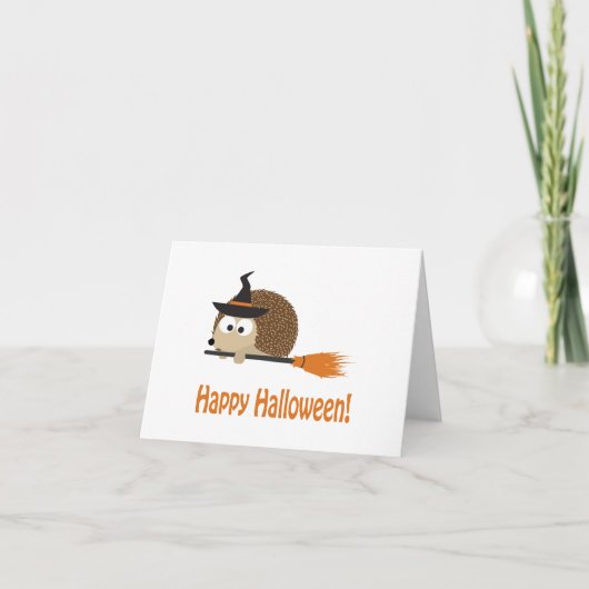 Gelukkig Halloween! De Heks van de egel Kaart (Voorkant)