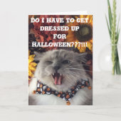 Gelukkig Halloween/de Knorrige kaart van de Kat (Voorkant)