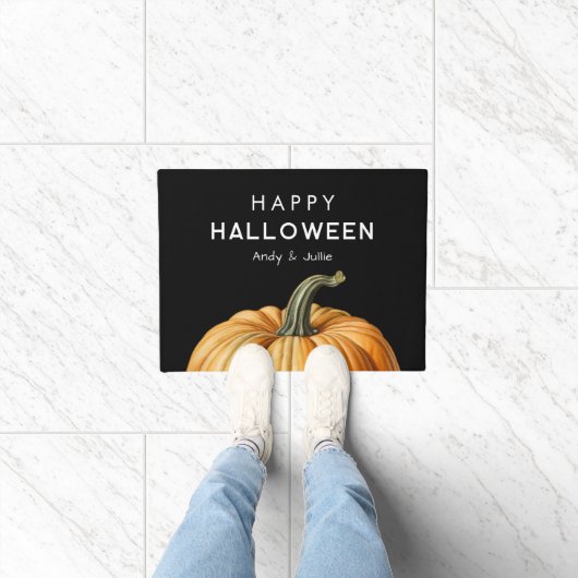 Gelukkig Halloween deurmat met grote pompoen (Binnen)
