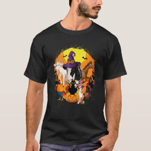 Gelukkig Halloween Dier Zwarte Kat Hond Koe Varken T-shirt