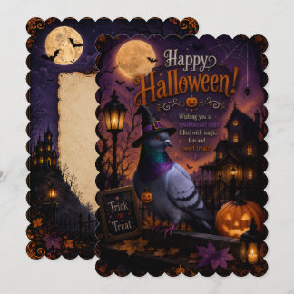 gelukkig halloween duif ontwerp kaart