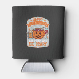 Gelukkig Halloween Eet Drink Wees eng Pompoen Kete Blikjeskoeler
