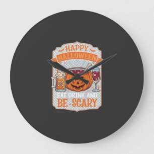 Gelukkig Halloween Eet Drink Wees Eng Pompoen Kete Grote Klok