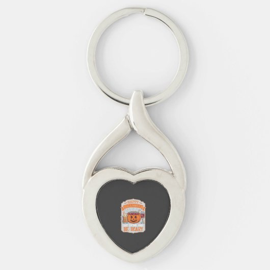 Gelukkig Halloween Eet Drink Wees eng Pompoen Kete Sleutelhanger (Voorkant)