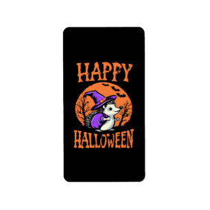 Gelukkig Halloween Egeltje Heks Etiket