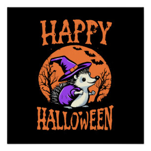 Gelukkig Halloween Egeltje Heks Perfect Poster