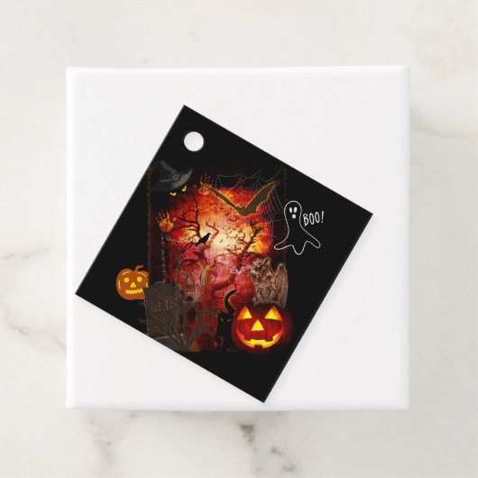 Gelukkig Halloween eng label met aangepaste tekst (In situ)