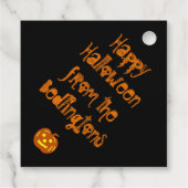 Gelukkig Halloween eng label met aangepaste tekst (Achterkant)