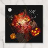 Gelukkig Halloween eng label met aangepaste tekst (Voorkant)