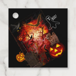 Gelukkig Halloween eng label met aangepaste tekst