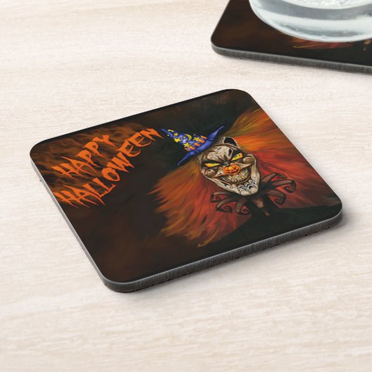Gelukkig Halloween Enge Clown Drankjes Onderzetter (Linkerzijde)