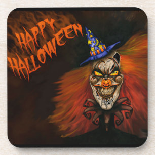 Gelukkig Halloween Enge Clown Drankjes Onderzetter