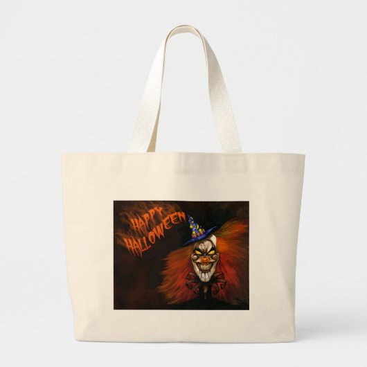 Gelukkig Halloween Enge Clown Grote Tote Bag (Voorkant)