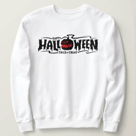 Gelukkig Halloween Enge pompoen Gezichts Sweatshir Trui (Design voorkant)