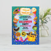 Gelukkig Halloween feest gevuld met trick-or-treat Bedankkaart (Staand voorkant)