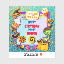 Gelukkig Halloween feest gevuld met trick-or-treat Sticker