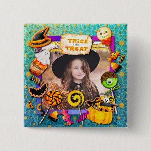 Gelukkig Halloween feest gevuld met trick-or-treat Vierkante Button 5,1 Cm