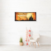 Gelukkig Halloween feest pompoen spookhuis Spandoek (Insitu)