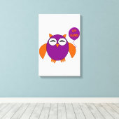Gelukkig Halloween-feest Uil Canvasprint Canvas Afdruk (Insitu (Houten vloer))