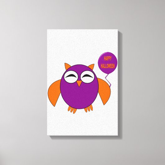 Gelukkig Halloween-feest Uil Canvasprint Canvas Afdruk (Voorkant)