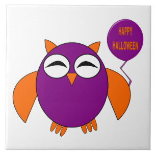 Gelukkig Halloween Feest Uil Tegel Tegeltje
