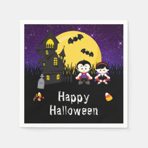 Gelukkig Halloween-feest Vampiers Paars Servet