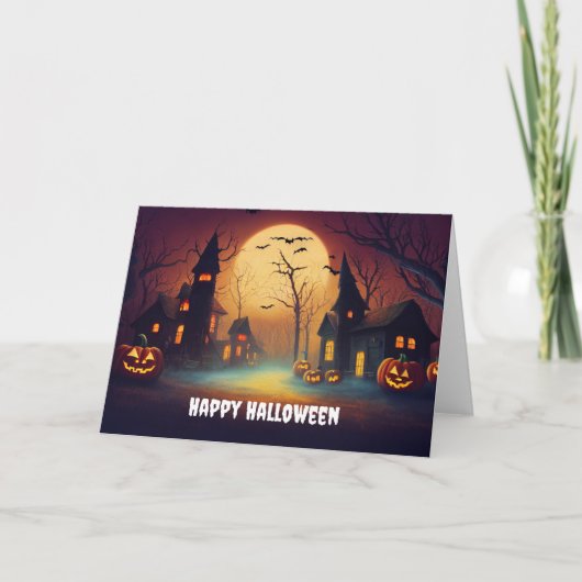 gelukkig halloween feestdagen kaart (Voorkant)
