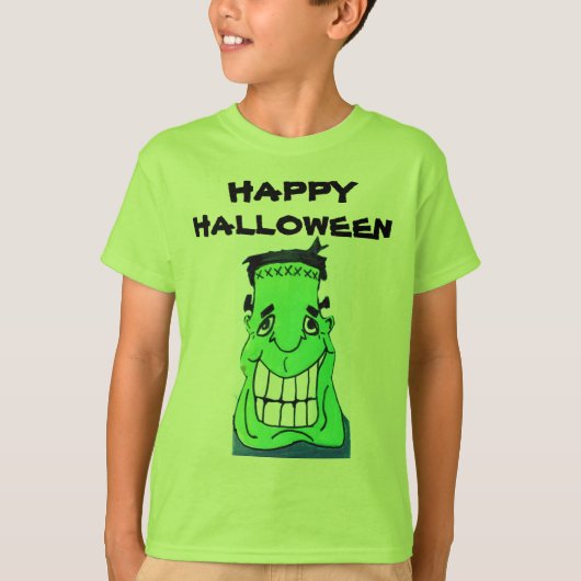 GELUKKIG HALLOWEEN FRANKENSTEIN SHIRT (Voorkant)