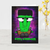 Gelukkig Halloween Frankie Kaart (Gele Bloem)