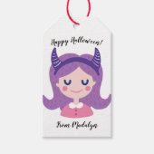 Gelukkig Halloween Fun Vampire Meisje Cadeaulabel (Voorkant)