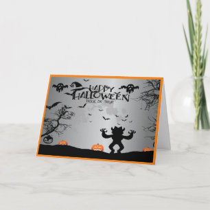 Gelukkig Halloween Geest en Pompoenen Feestdagen Kaart