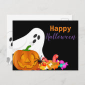 Gelukkig Halloween Geest Jack O Lantern Kinderen Feestdagenkaart (Voorkant / Achterkant)