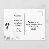 Gelukkig Halloween Geest Jack O Lantern Kinderen Feestdagenkaart (Achterkant)