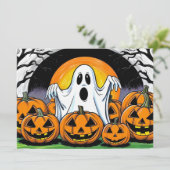 Gelukkig Halloween Geest Kaart (Staand voorkant)