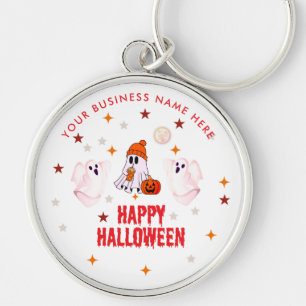 Gelukkig Halloween Geest Lief & Aanpasbaar Sleutelhanger