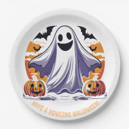 Gelukkig Halloween Geest Papieren Bordje